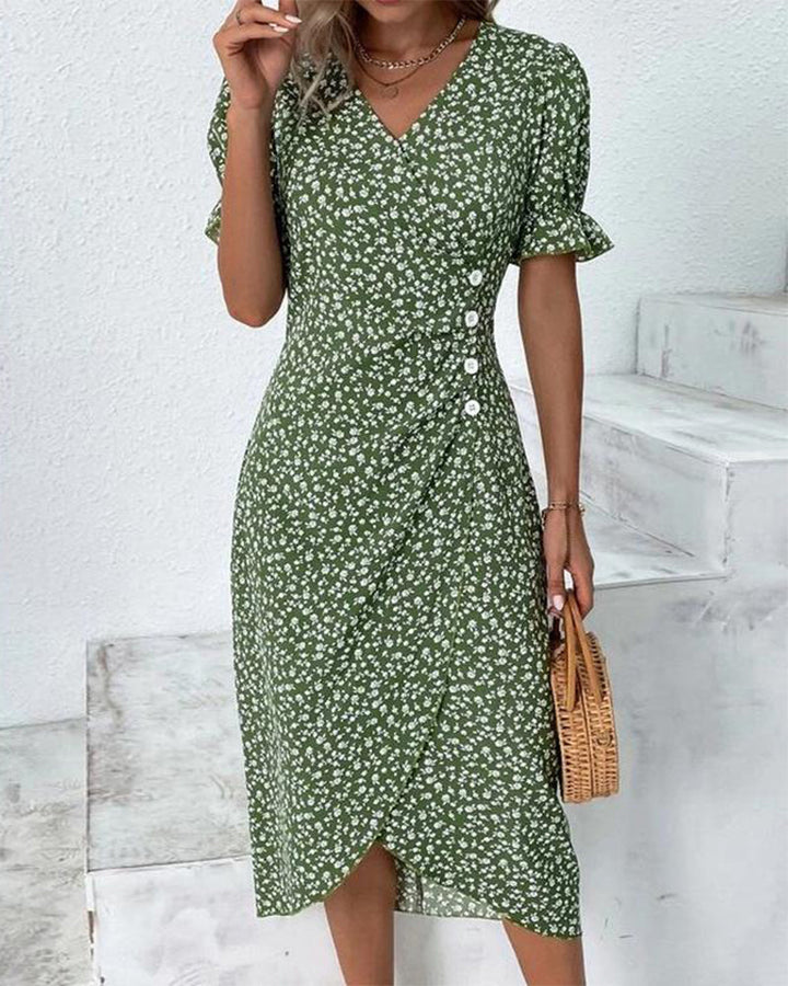 Rowan | V-Neck Floral Midi Dress