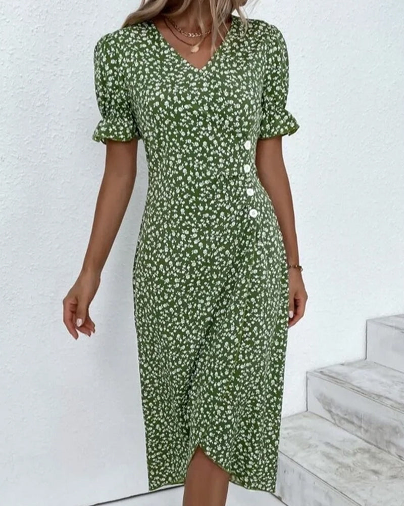 Rowan | V-Neck Floral Midi Dress