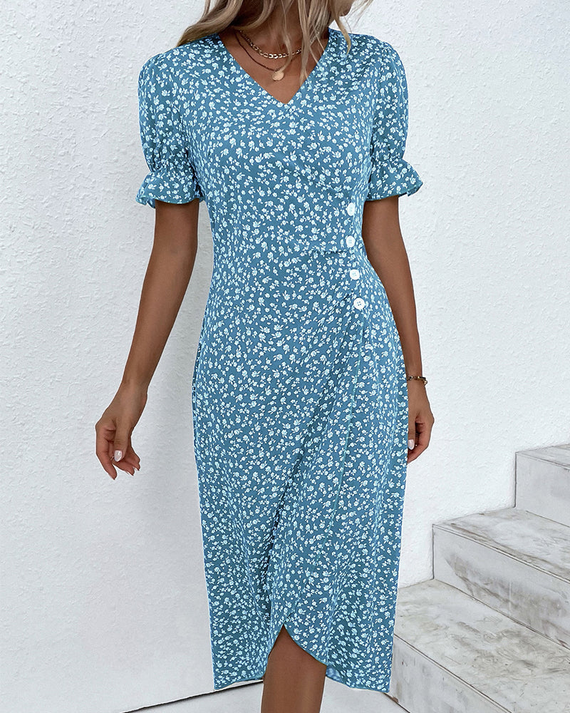 Rowan | V-Neck Floral Midi Dress