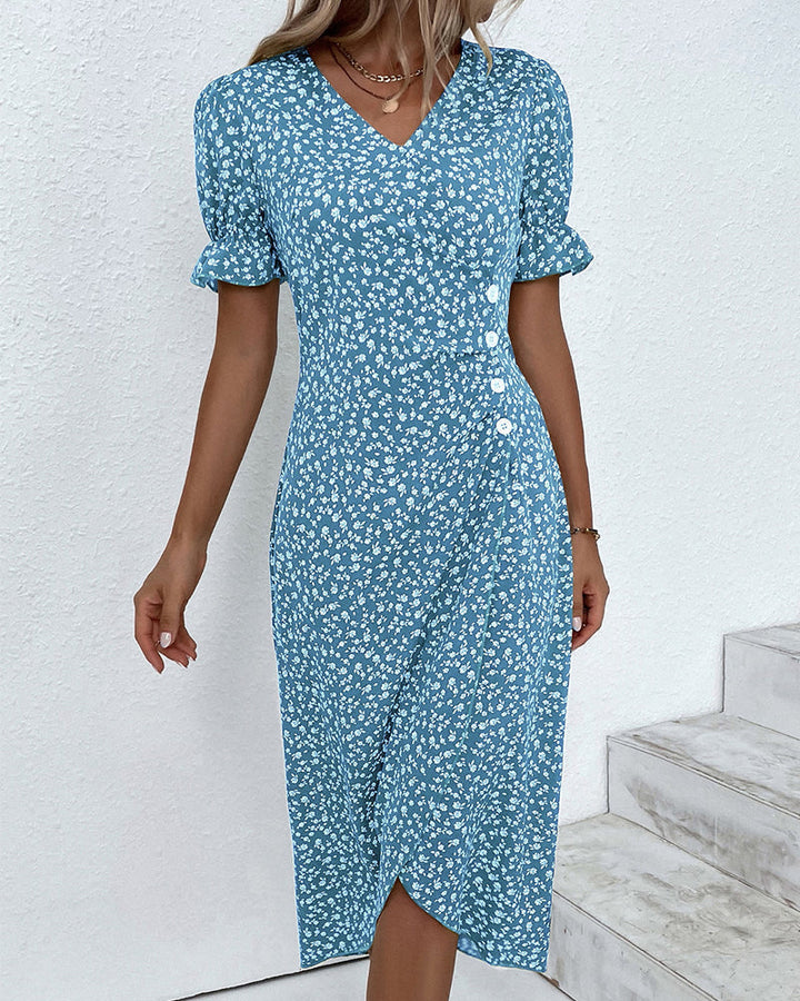 Rowan | V-Neck Floral Midi Dress