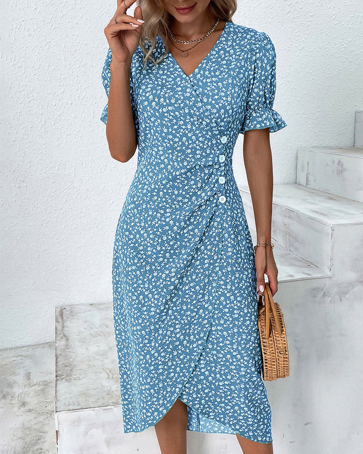 Rowan | V-Neck Floral Midi Dress