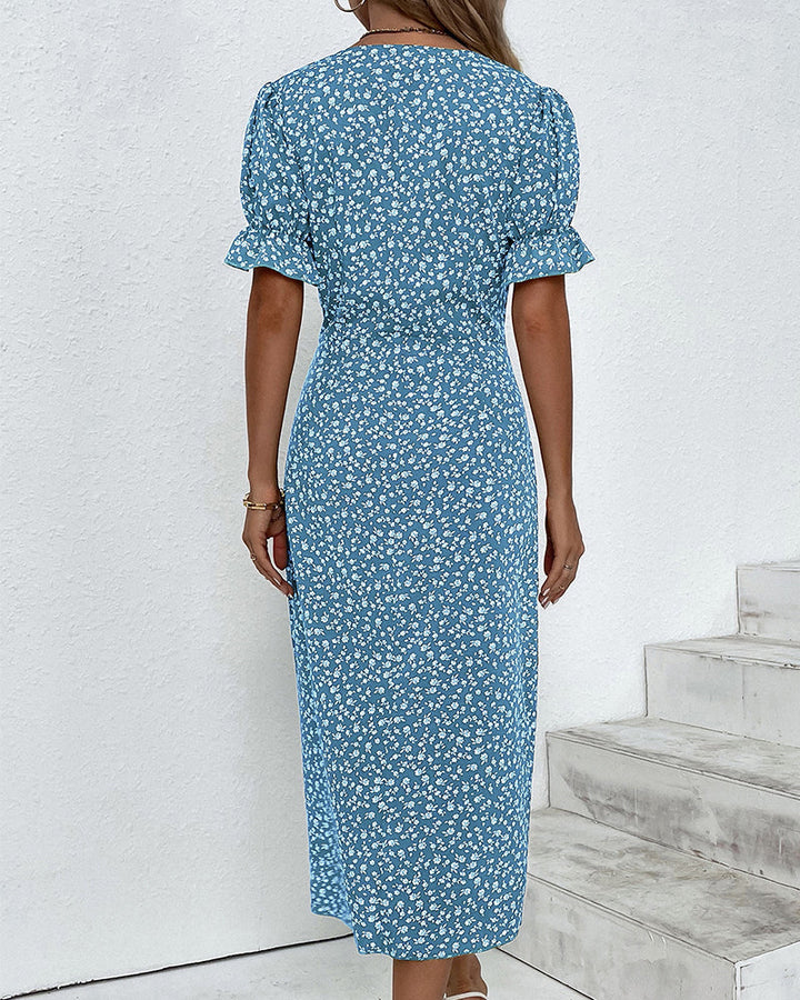 Rowan | V-Neck Floral Midi Dress