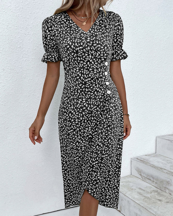 Rowan | V-Neck Floral Midi Dress