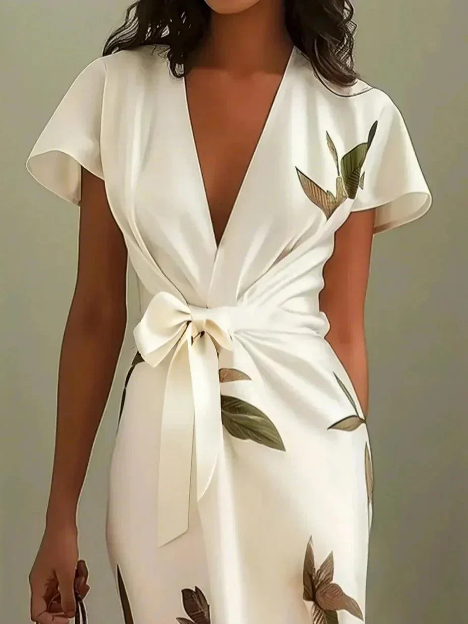 Viviana | Botanical Wrap Midi Dress