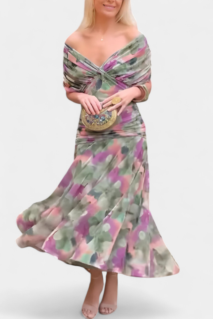Persephone | Off-Shoulder Ruched Evening Dress