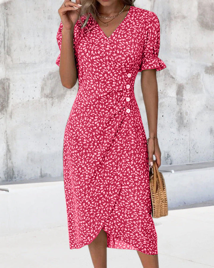 Rowan | V-Neck Floral Midi Dress