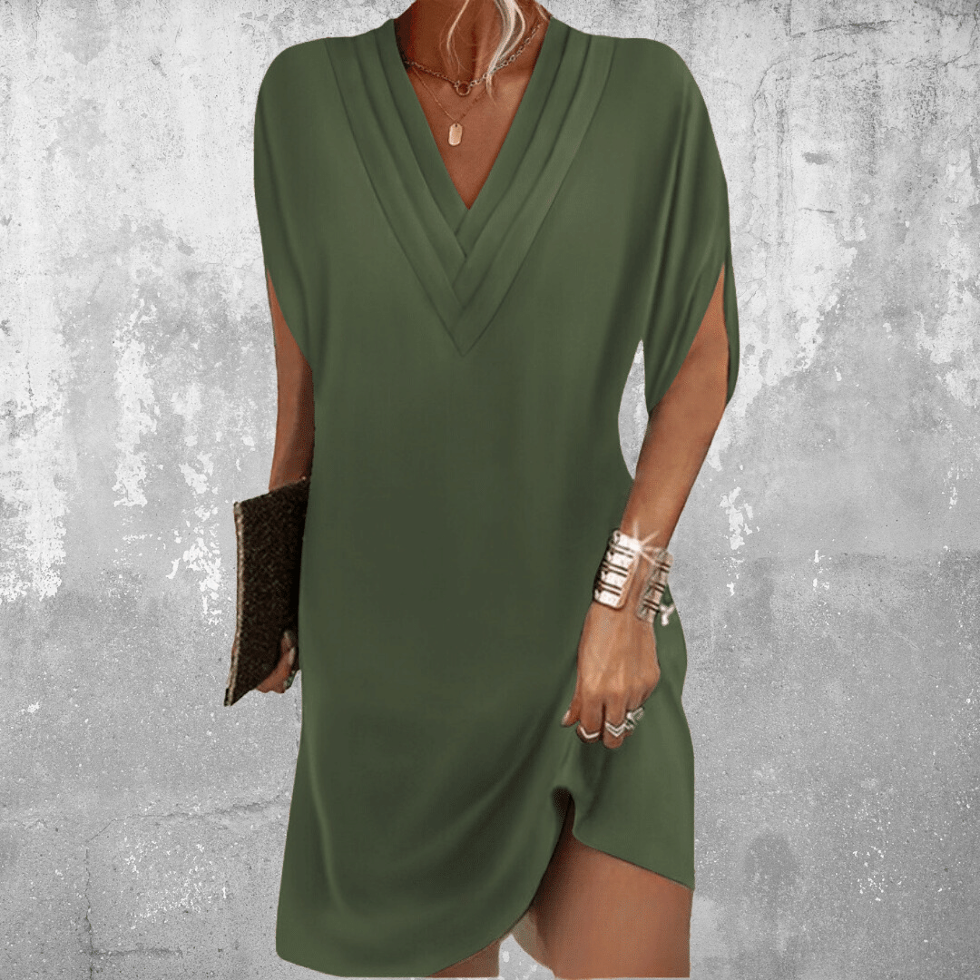 Adelaide | Women's V-Neck Tummy-Covering Dress
