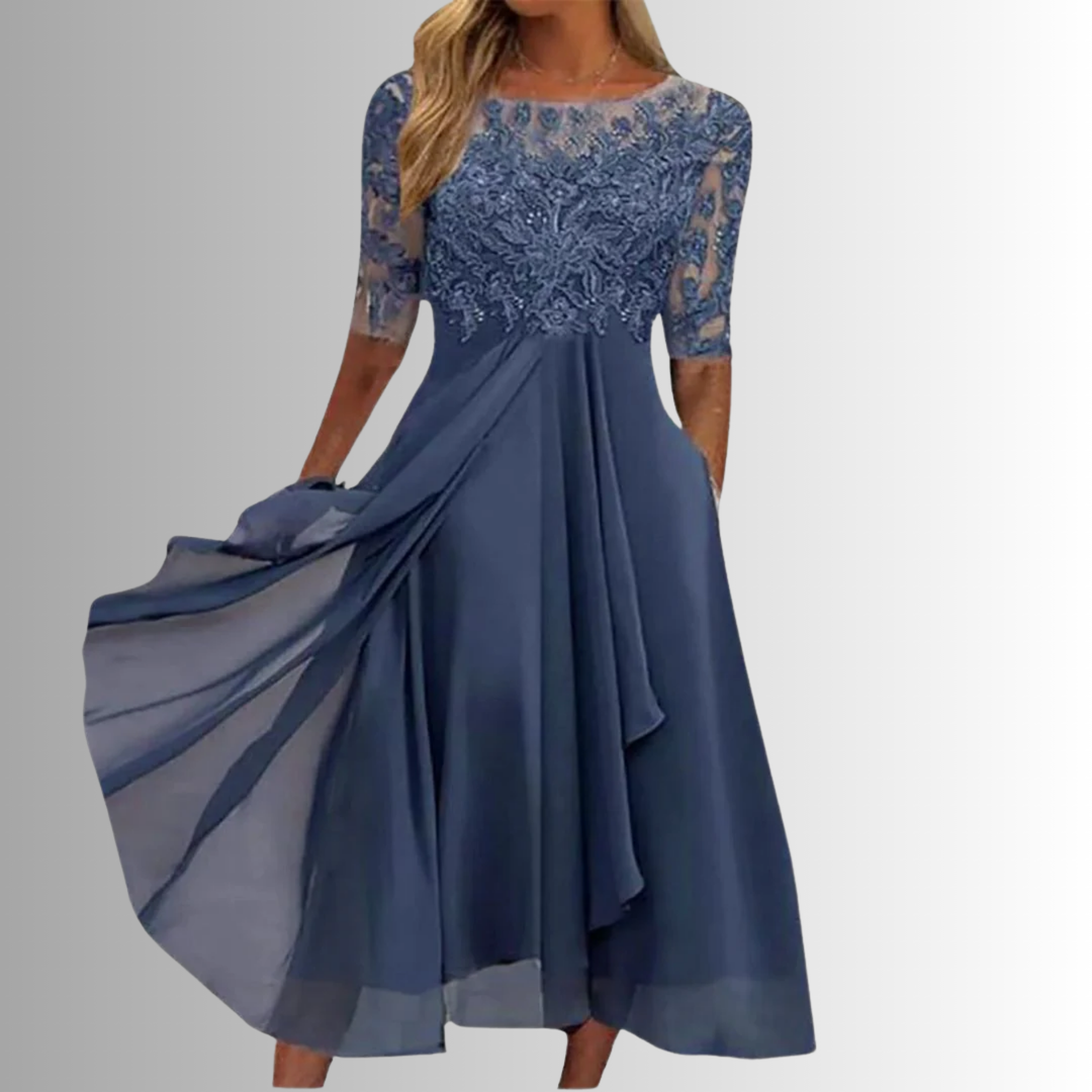 Genevieve | Wedding Guest Lace Midi Dress