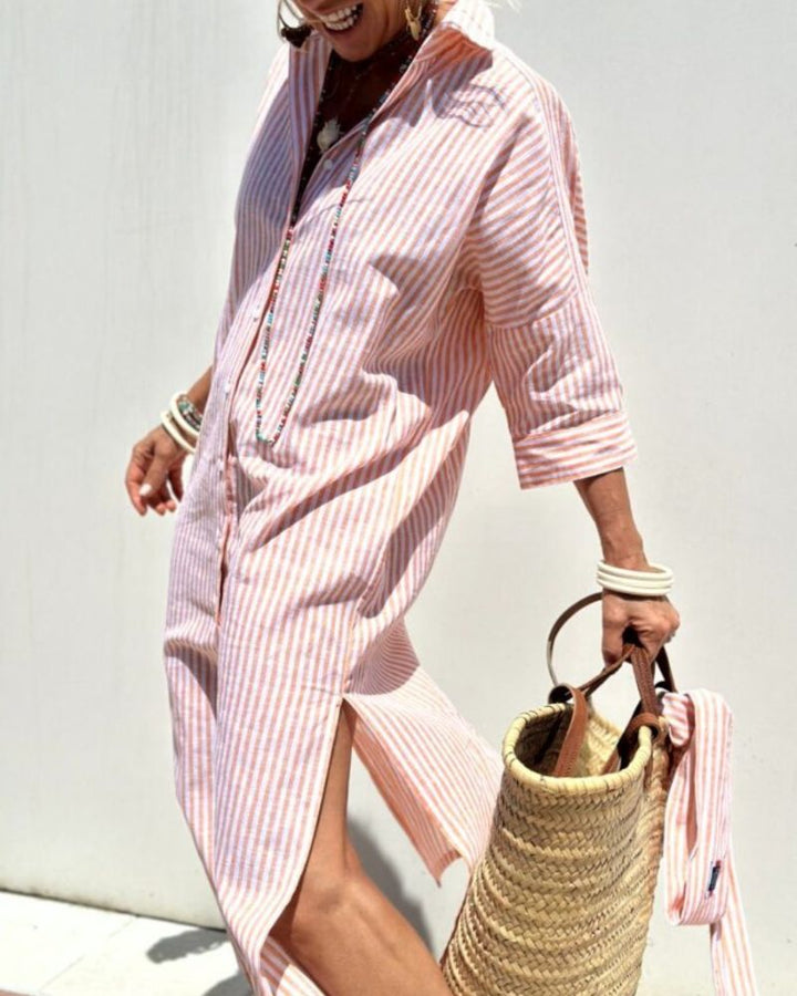 Winona | Striped Shirt Dress