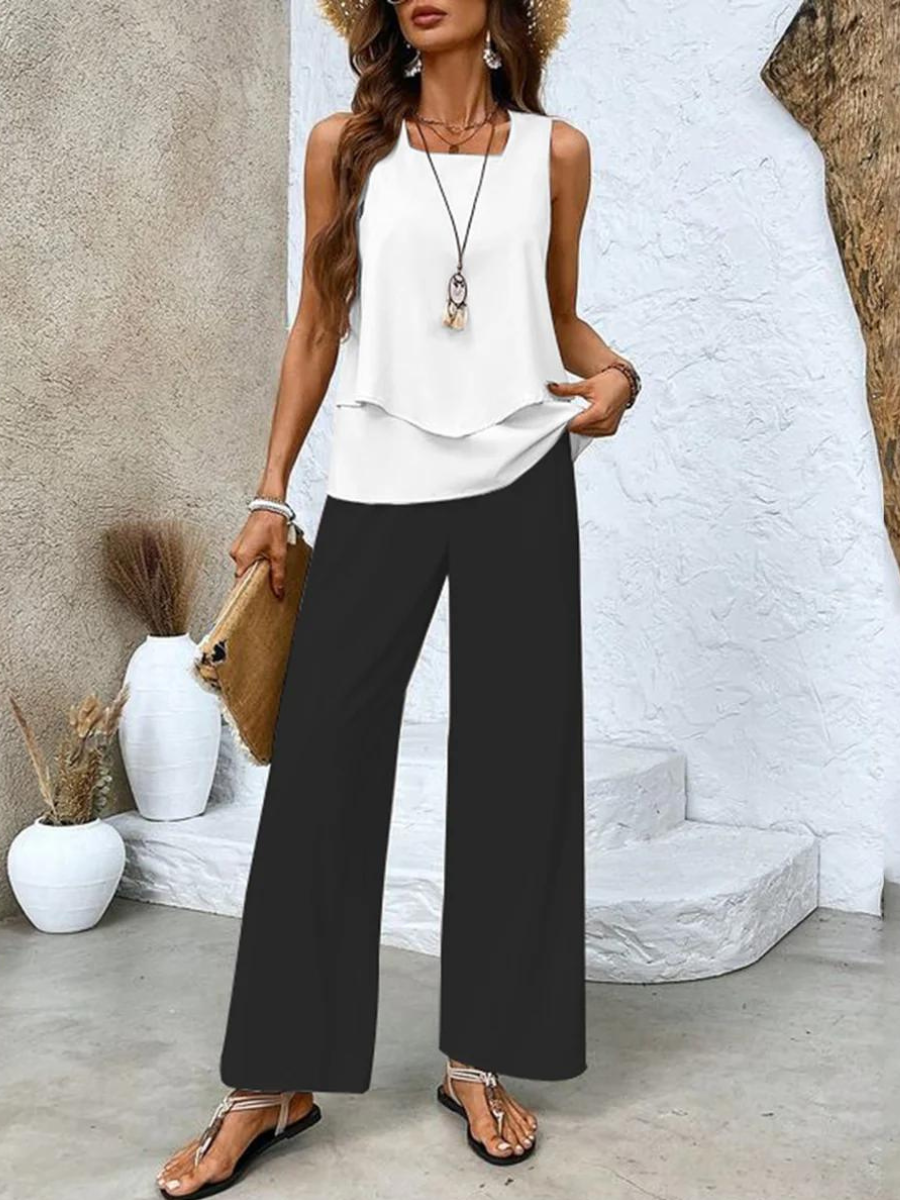 Clara | Women's Two-Piece Wide-Leg Set