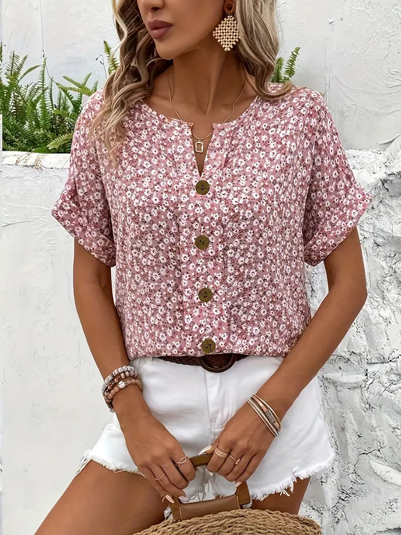 Fiona | Women's Floral Button Blouse