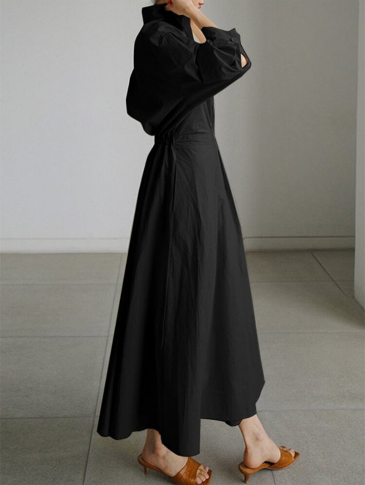 Vivienne | Collared Maxi Shirt Dress