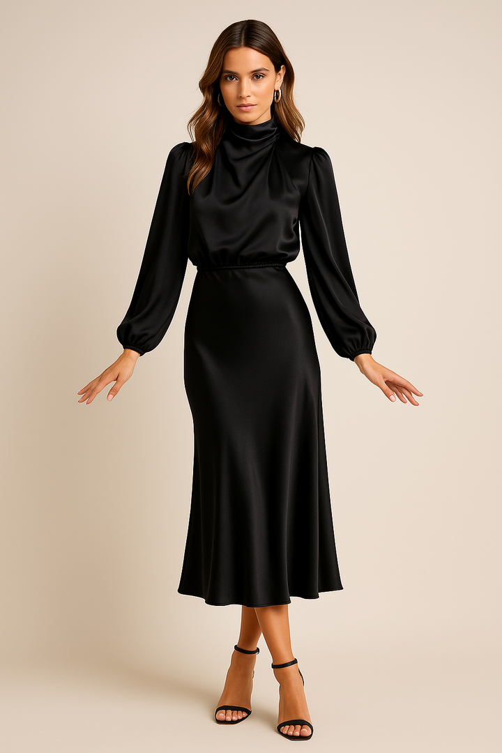 Sabrina | Women's Satin Midi Dress