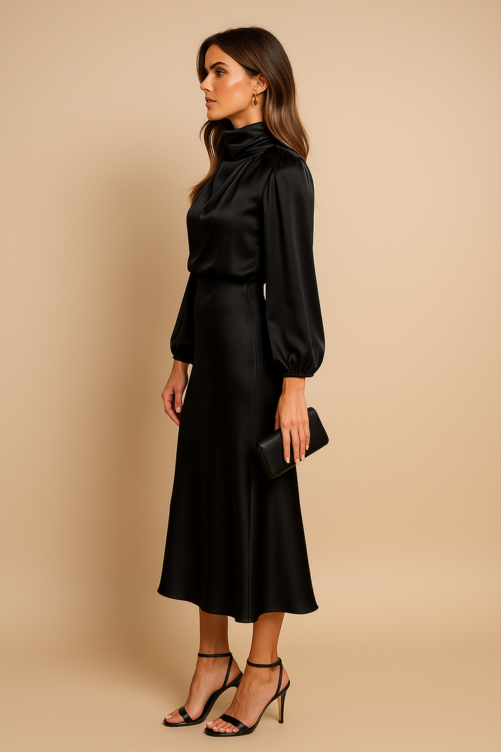 Sabrina | Women's Satin Midi Dress