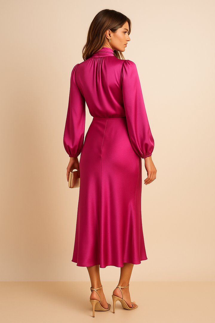 Sabrina | Women's Satin Midi Dress