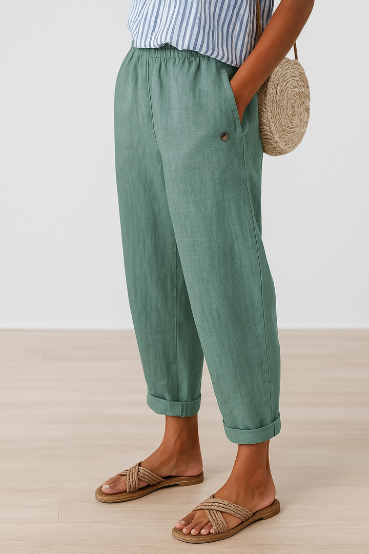 Tabitha | Women's Straight-Leg Pants with Pockets