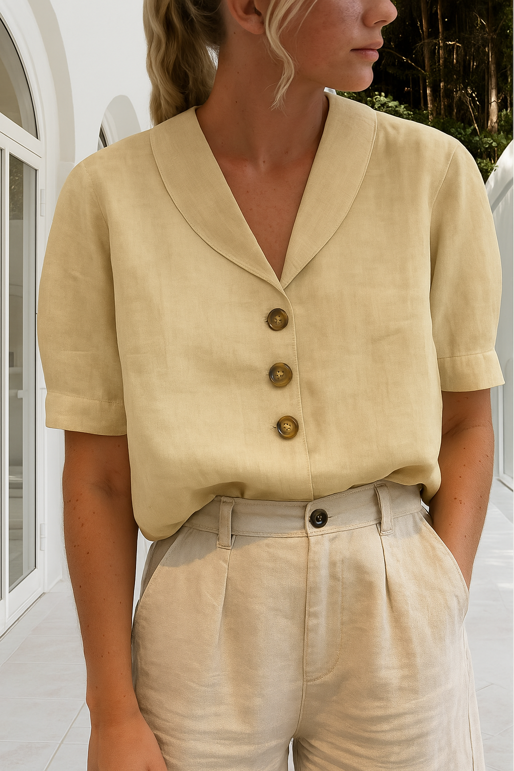 Louisa | Women's Wrap Neck Blouse