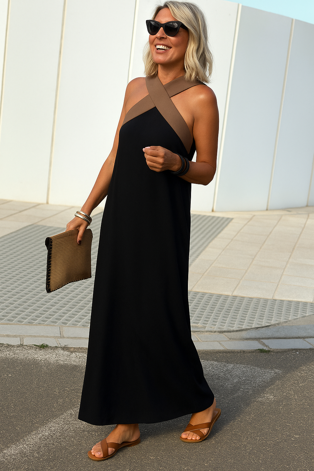 Evelyn | Crossover Maxi Dress