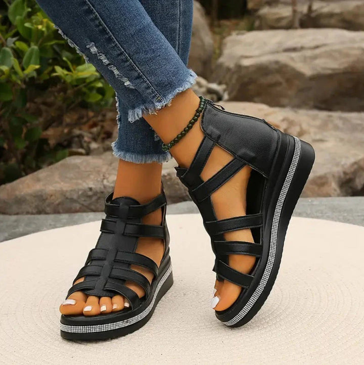 Paisley | Rhinestone Wedge Sandals