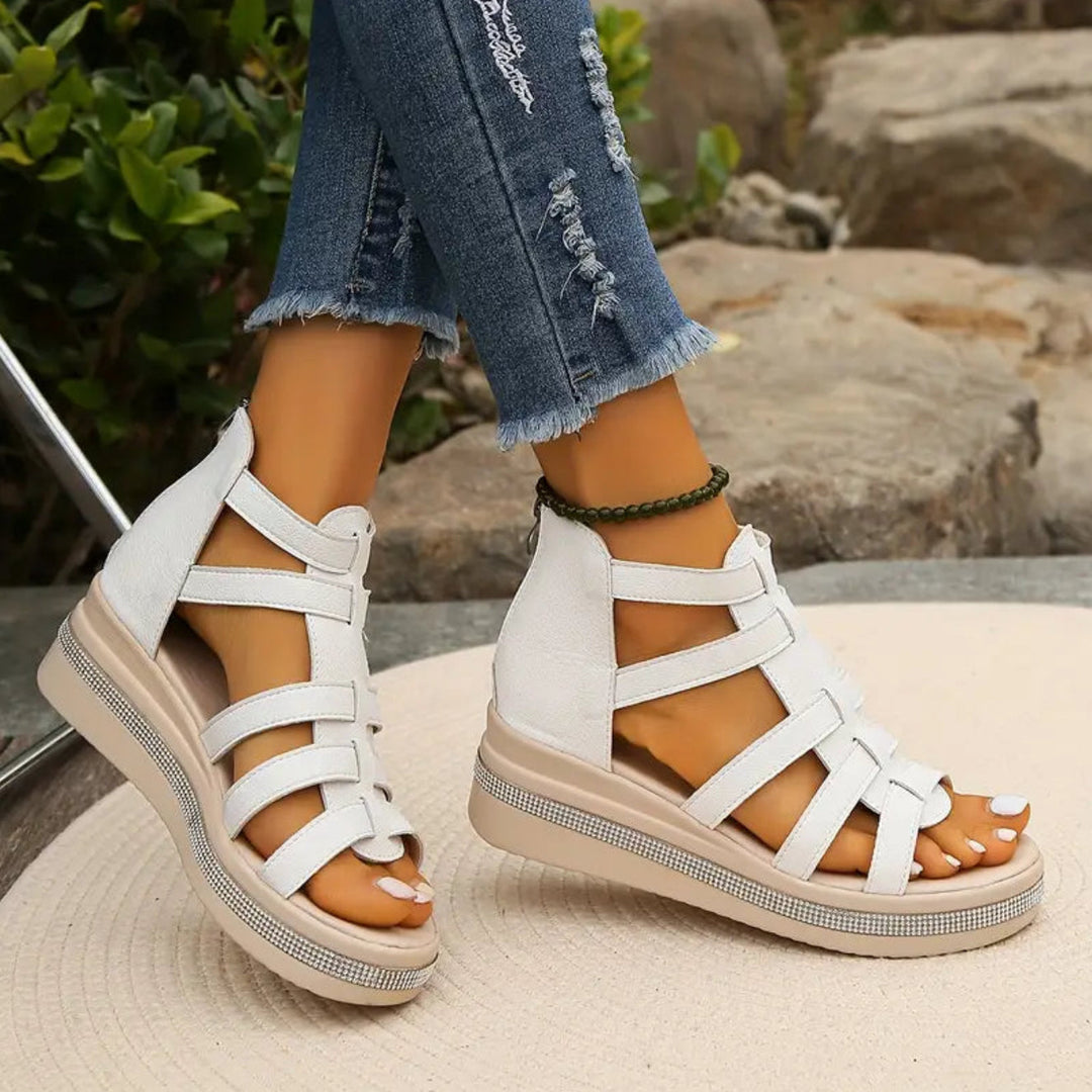 Paisley | Rhinestone Wedge Sandals