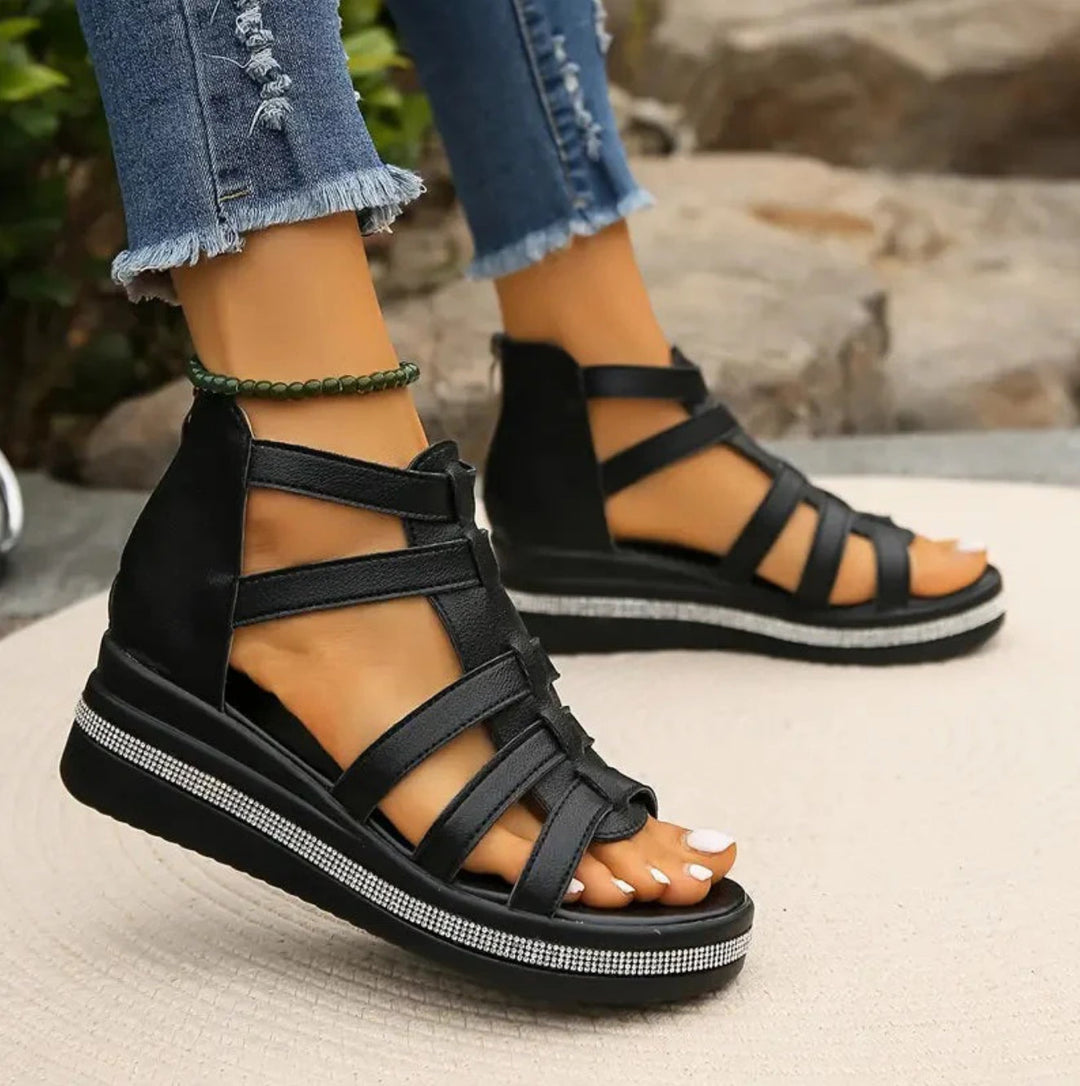 Paisley | Rhinestone Wedge Sandals