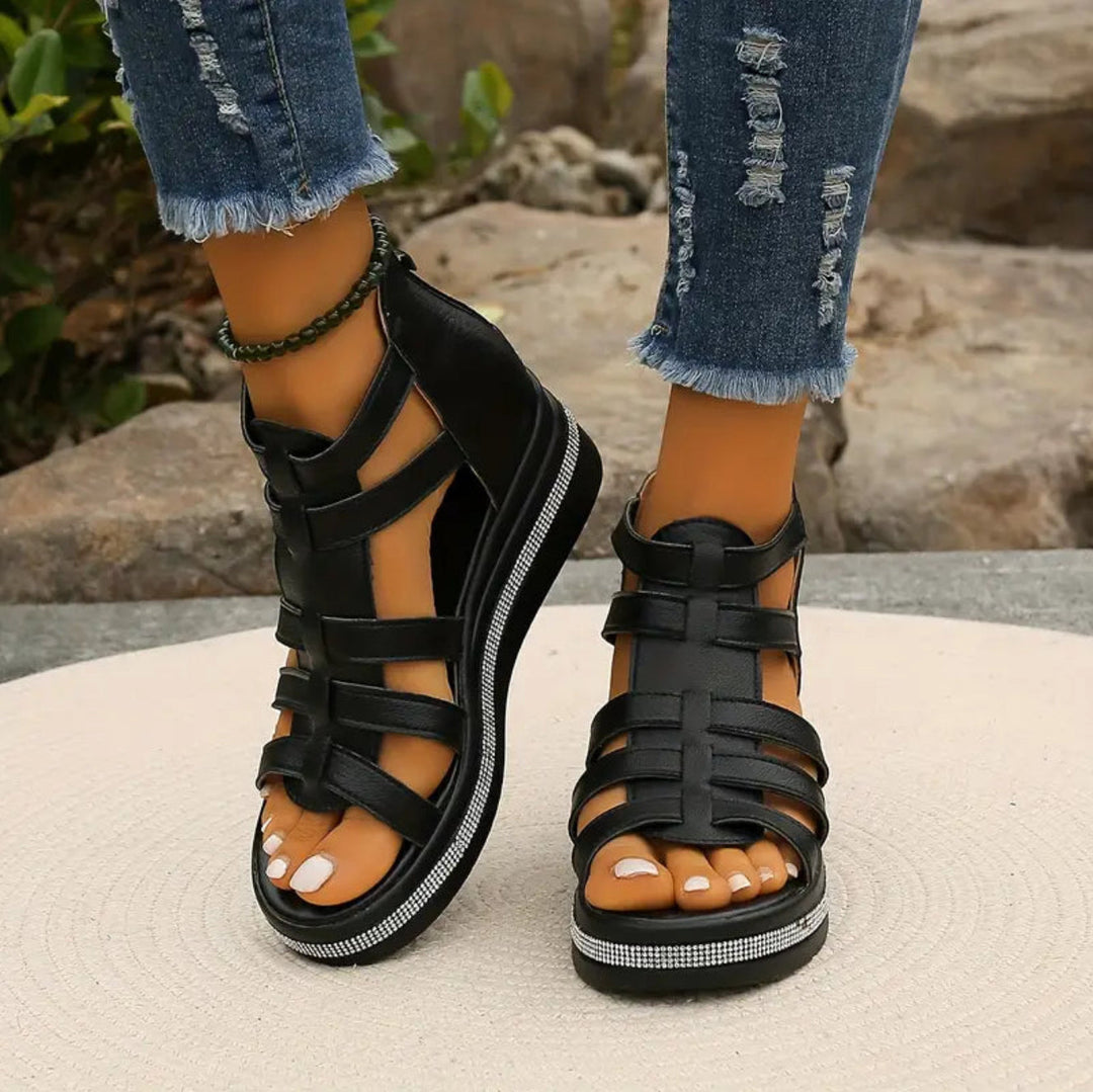 Paisley | Rhinestone Wedge Sandals