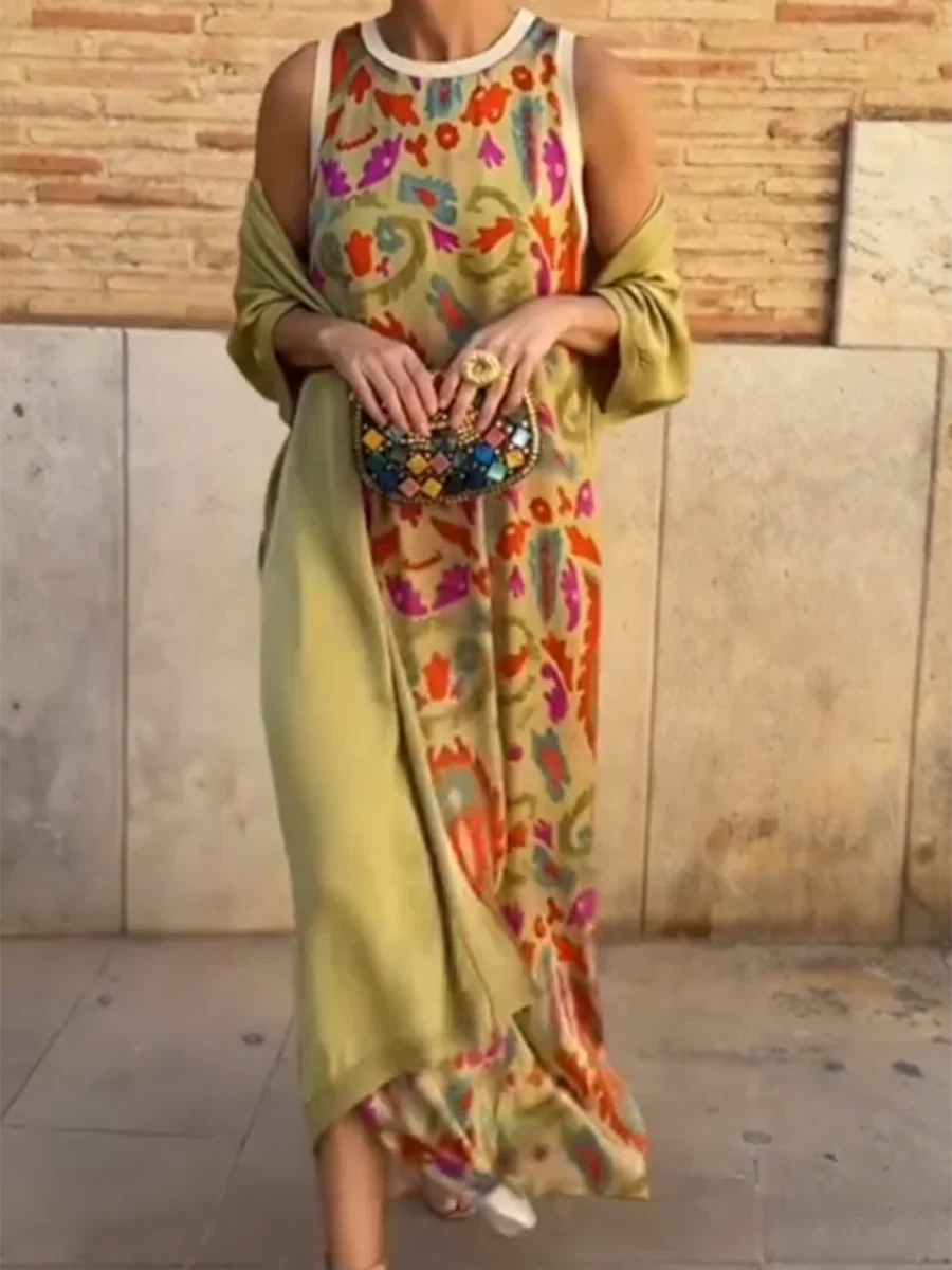 Daisy | Boho Maxi Dress with Two Piece Set