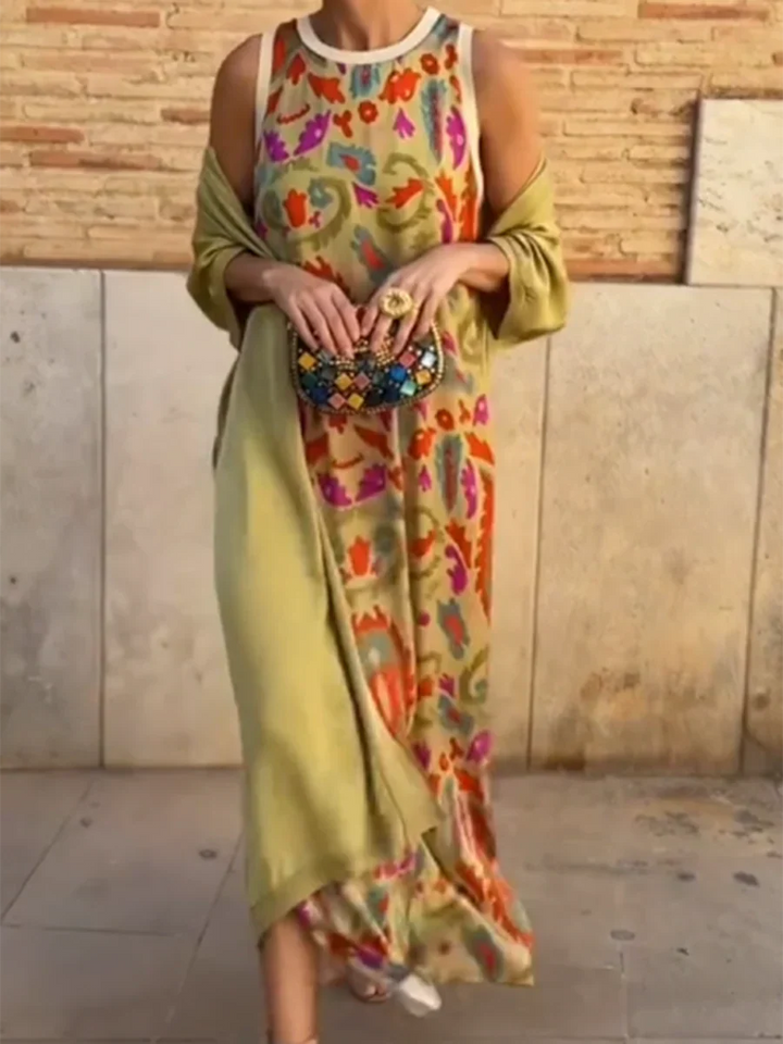 Daisy | Boho Maxi Dress with Two Piece Set