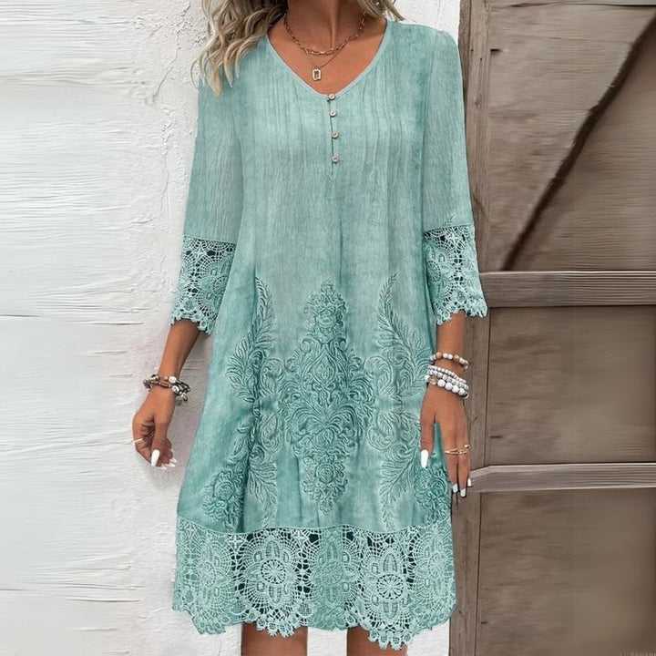 Aria | Floral Embroidered Midi Dress