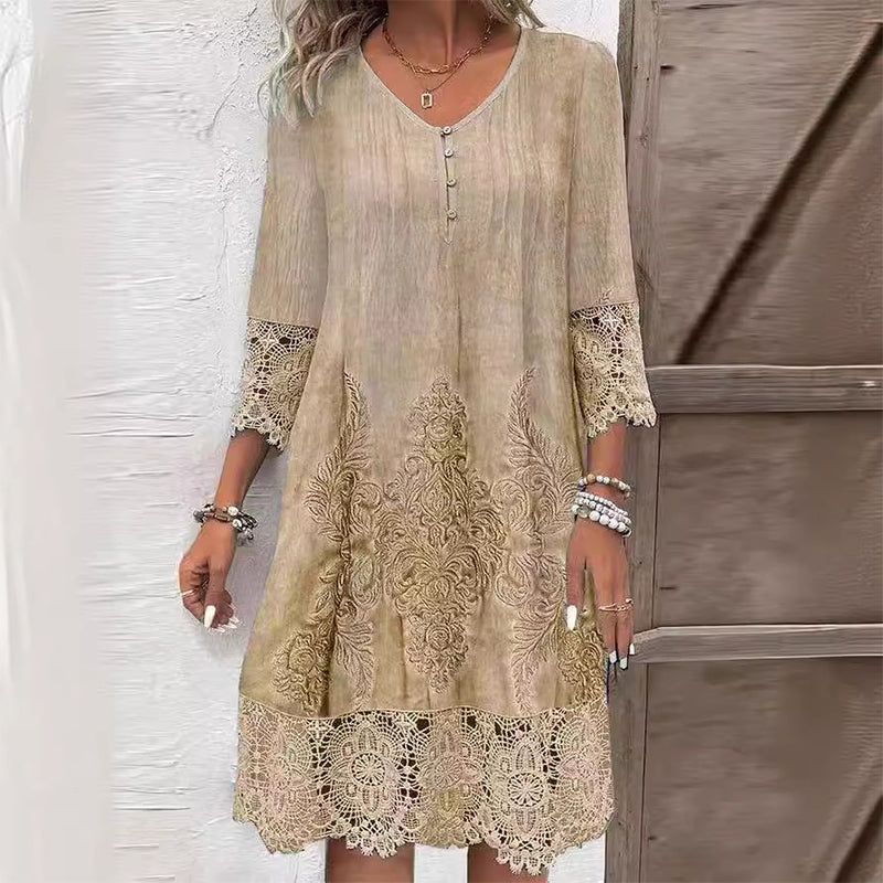 Aria | Floral Embroidered Midi Dress