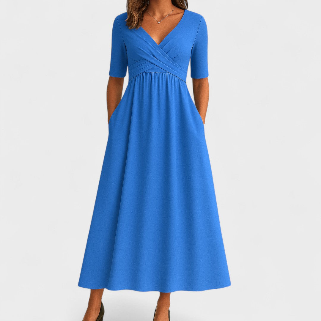 Larissa | Women's V-Neck Midi Dress