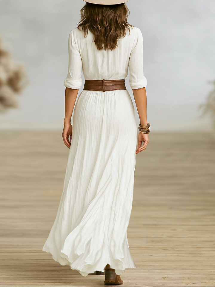 Marcellina | Women's Bohemian Button Front Maxi Dress