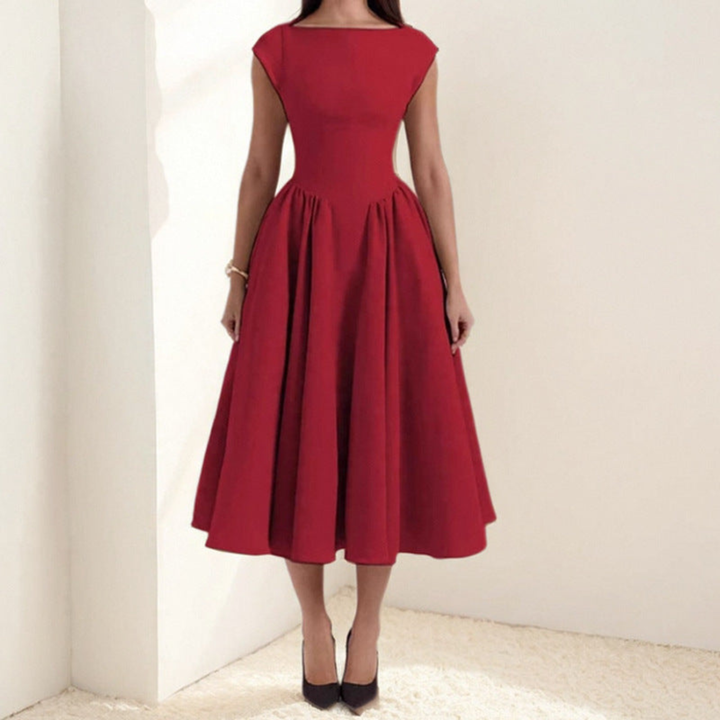 Charlotte | Graduation Midi Dress with Cap Sleeves
