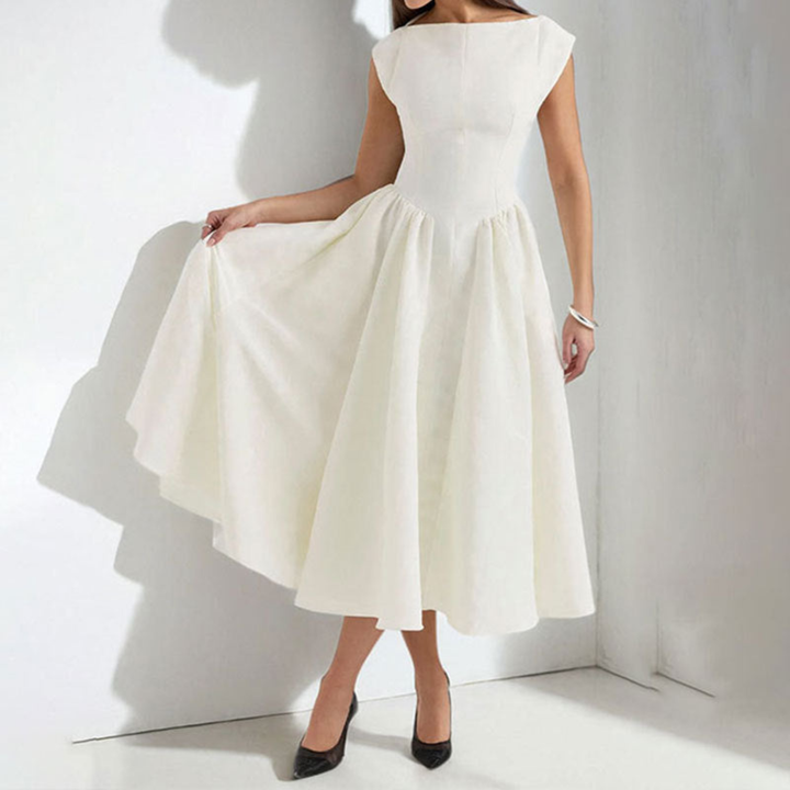 Charlotte | Graduation Midi Dress with Cap Sleeves