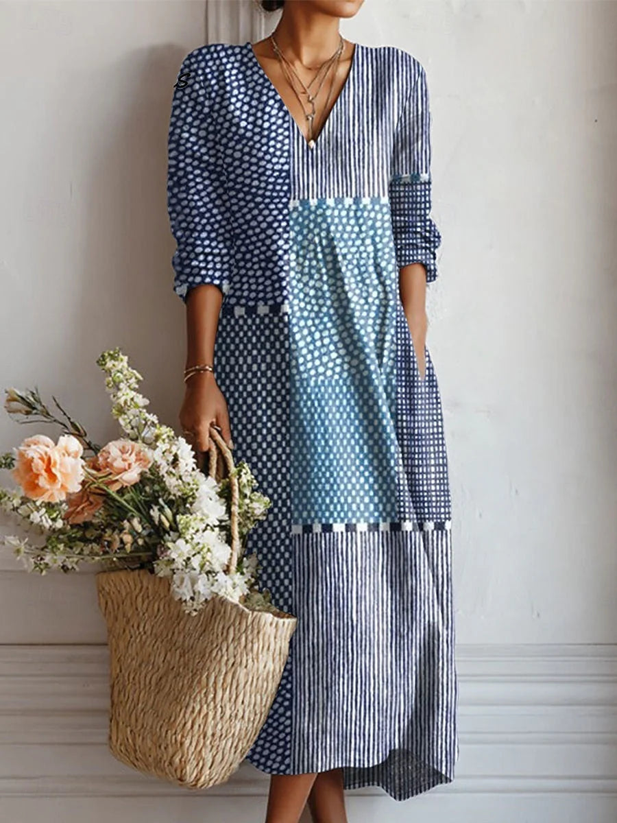 Sabrina | Retro Linen Midi Dress