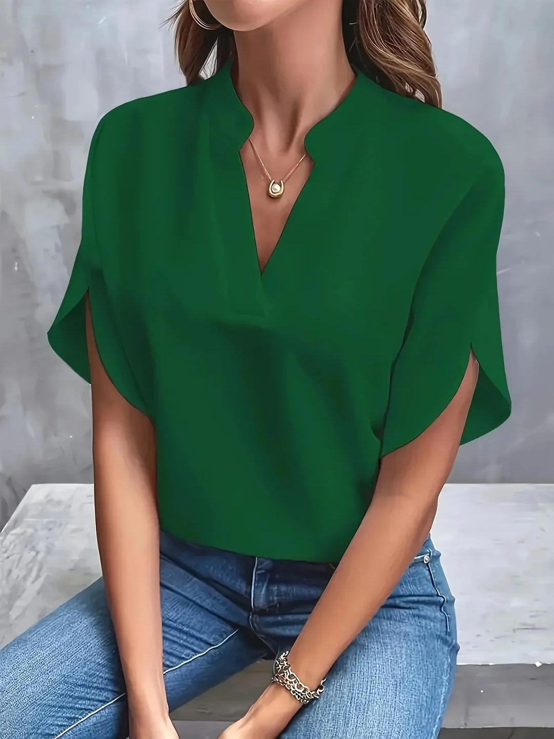 Octavia | Women's V-Neck Tailored Blouse