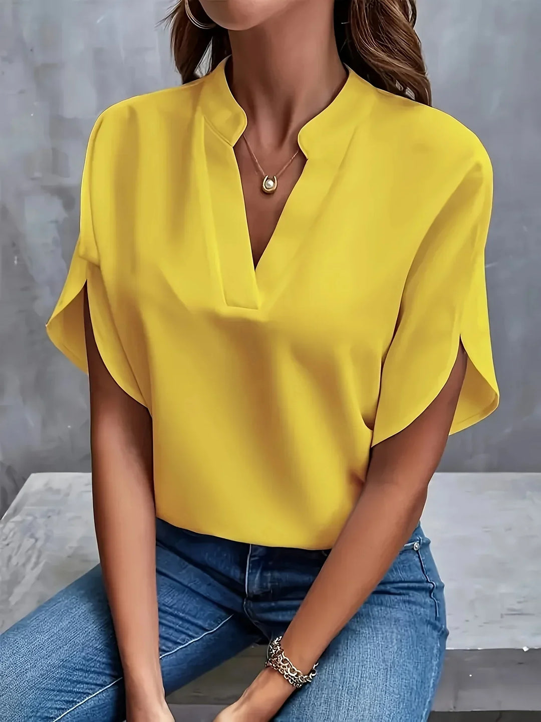 Octavia | Women's V-Neck Tailored Blouse