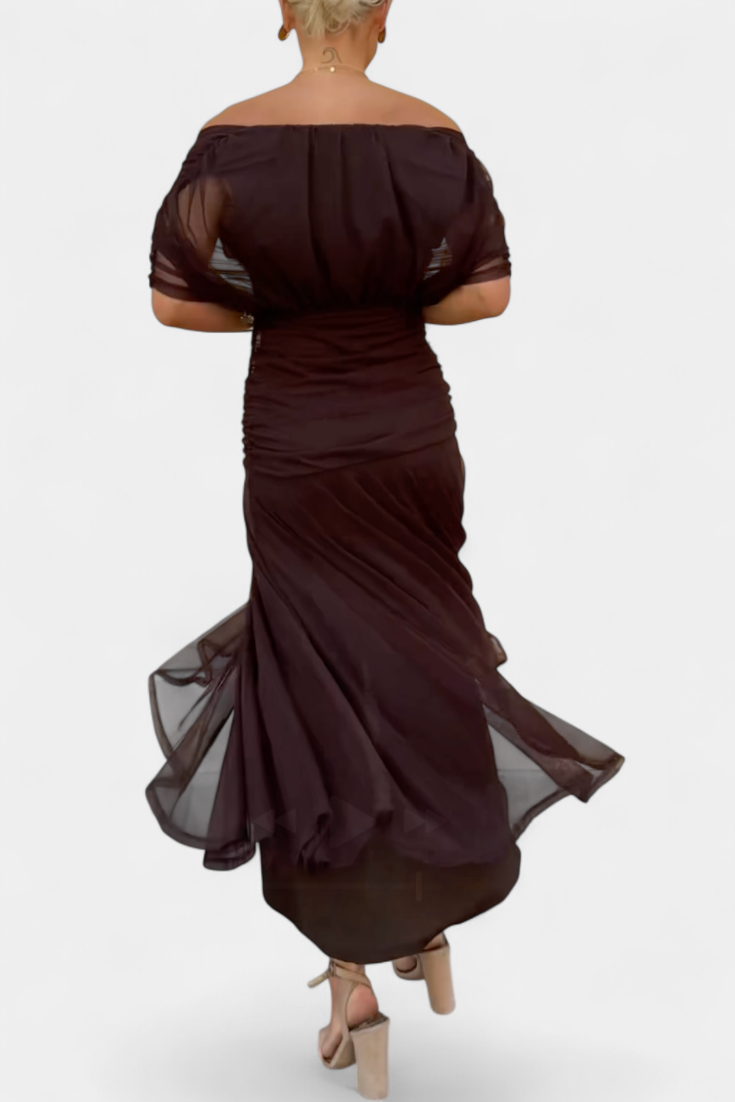 Persephone | Off-Shoulder Ruched Evening Dress