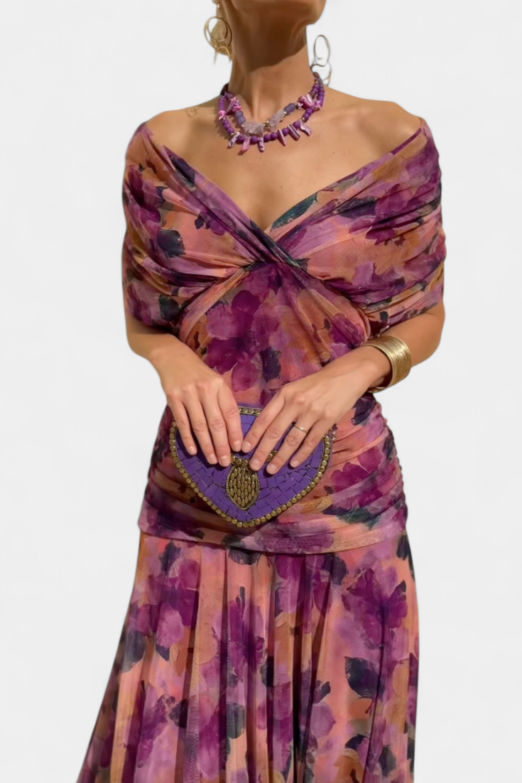 Persephone | Off-Shoulder Ruched Evening Dress