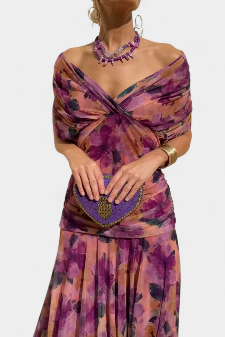 Persephone | Off-Shoulder Ruched Evening Dress