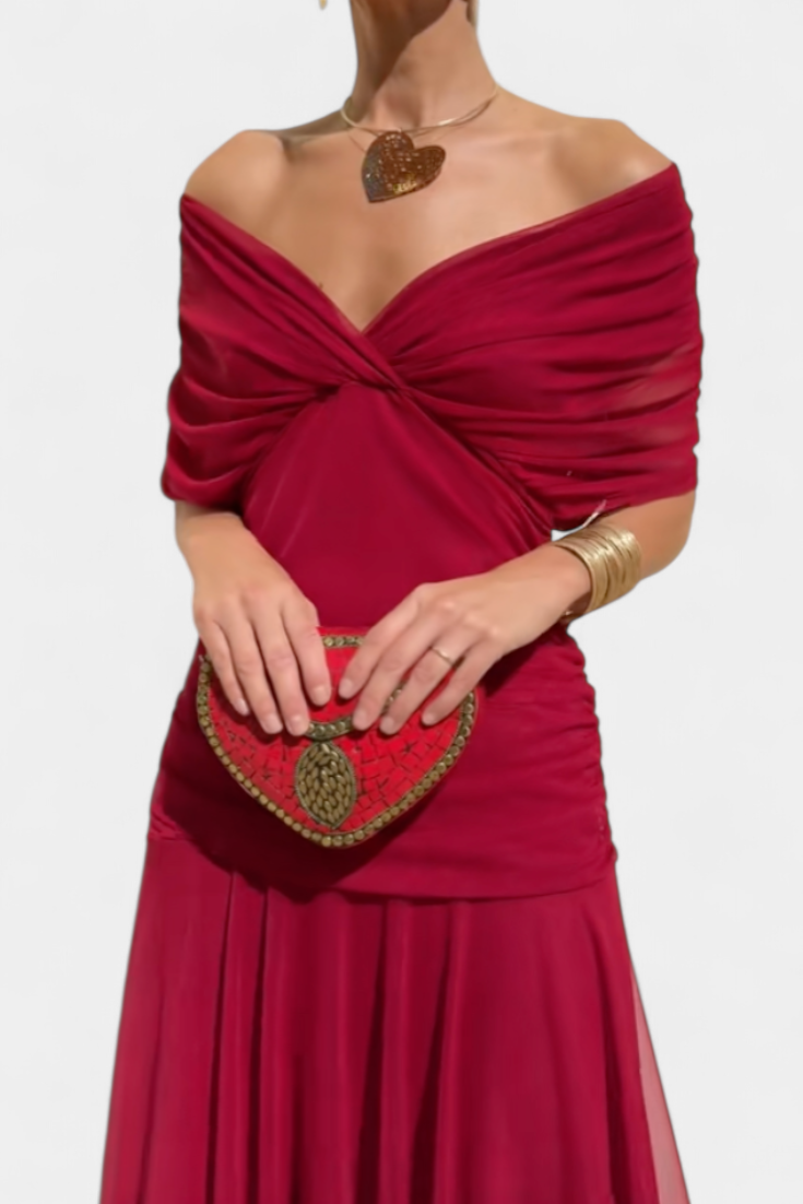 Wisteria | V-Neck Pleated Floral Maxi Dress