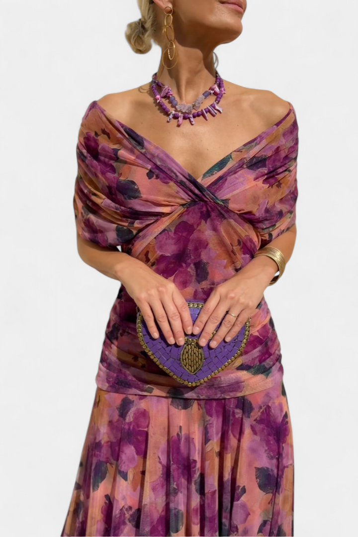 Persephone | Off-Shoulder Ruched Evening Dress