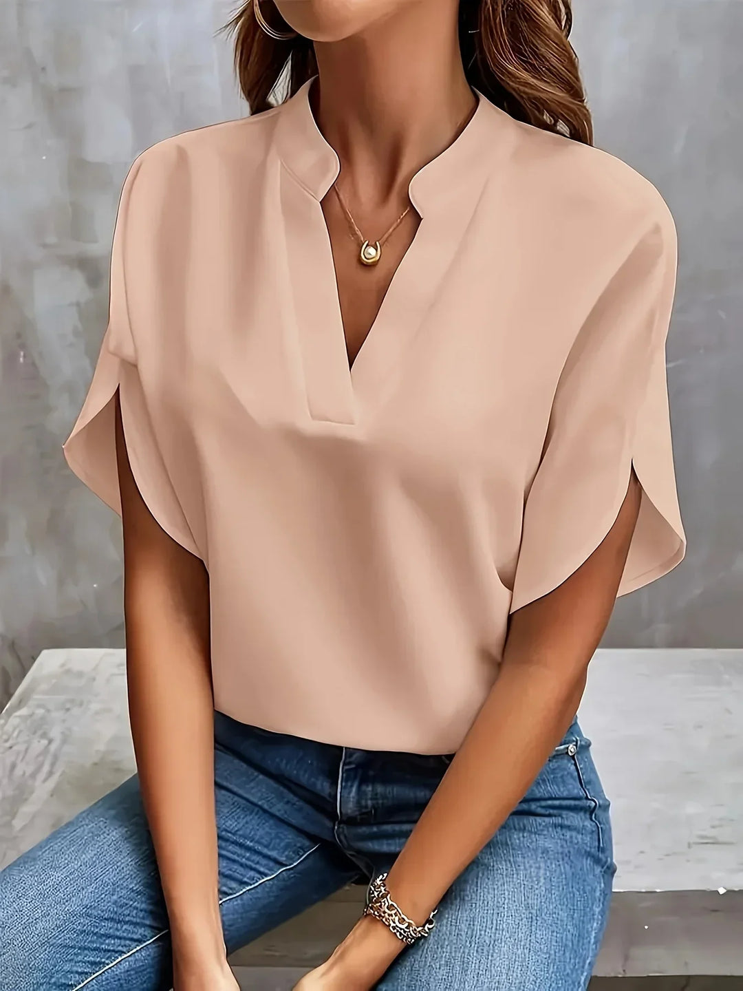 Octavia | Women's V-Neck Tailored Blouse