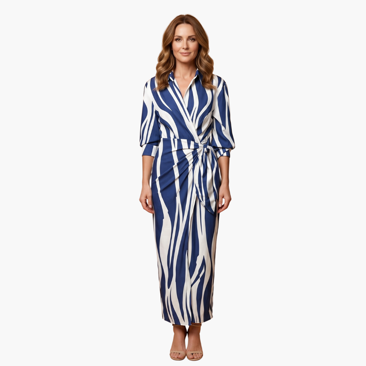 Salomea | Women's Striped Wrap Midi Dress