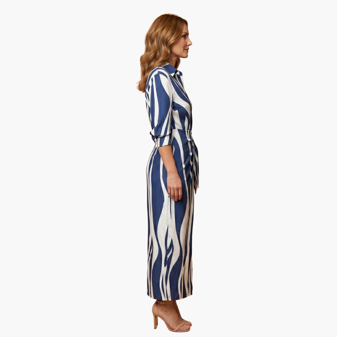 Salomea | Women's Striped Wrap Midi Dress