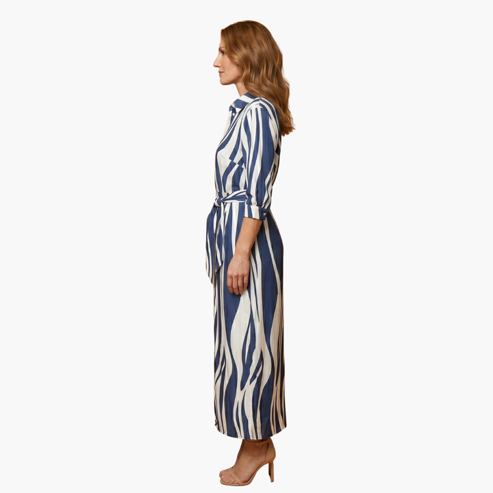 Salomea | Women's Striped Wrap Midi Dress