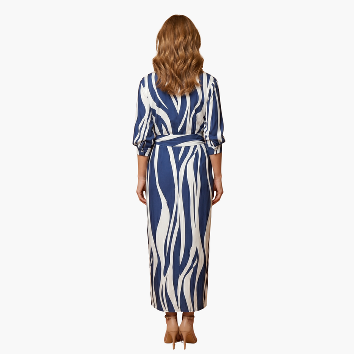 Salomea | Women's Striped Wrap Midi Dress
