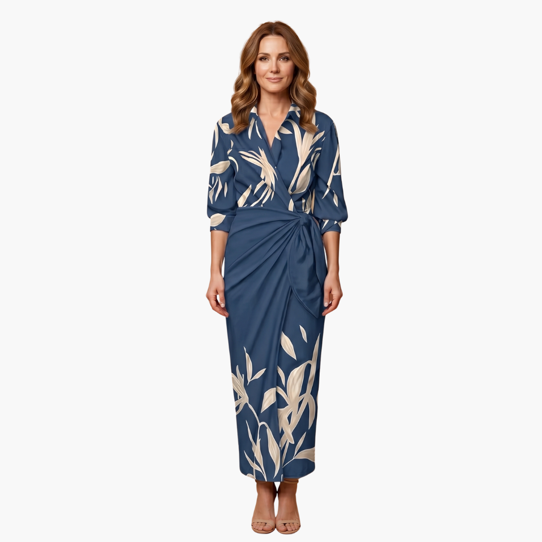 Salomea | Women's Striped Wrap Midi Dress