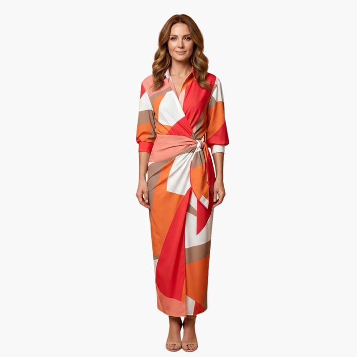 Salomea | Women's Striped Wrap Midi Dress