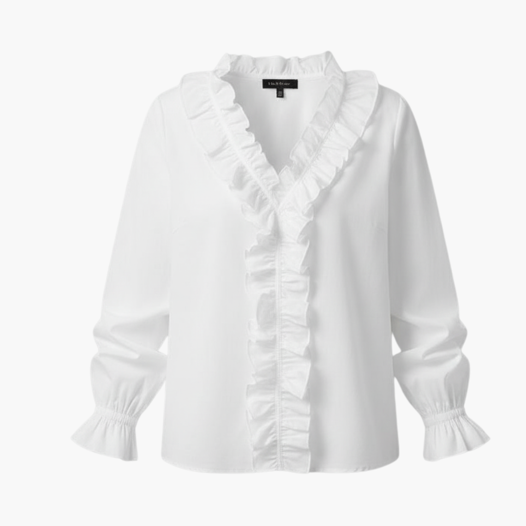Caterina | Women's V-Neck Ruffle Blouse